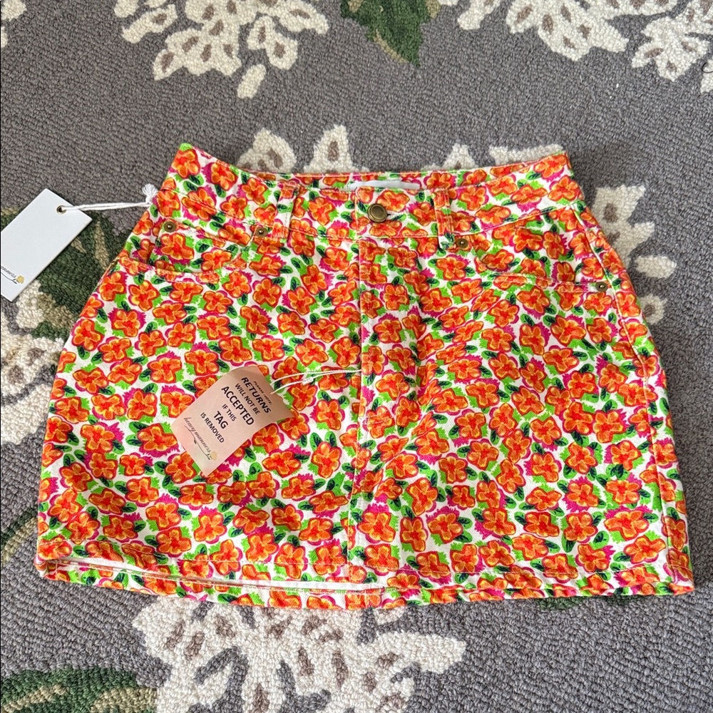 Heavy Manners Gray and Green Floral Textile
